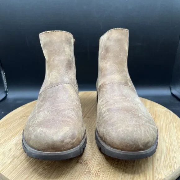 Sorel Harlow Womens Size 8 Brown Zip Waterproof Leather Boots NL3735-242 - Picture 2 of 9